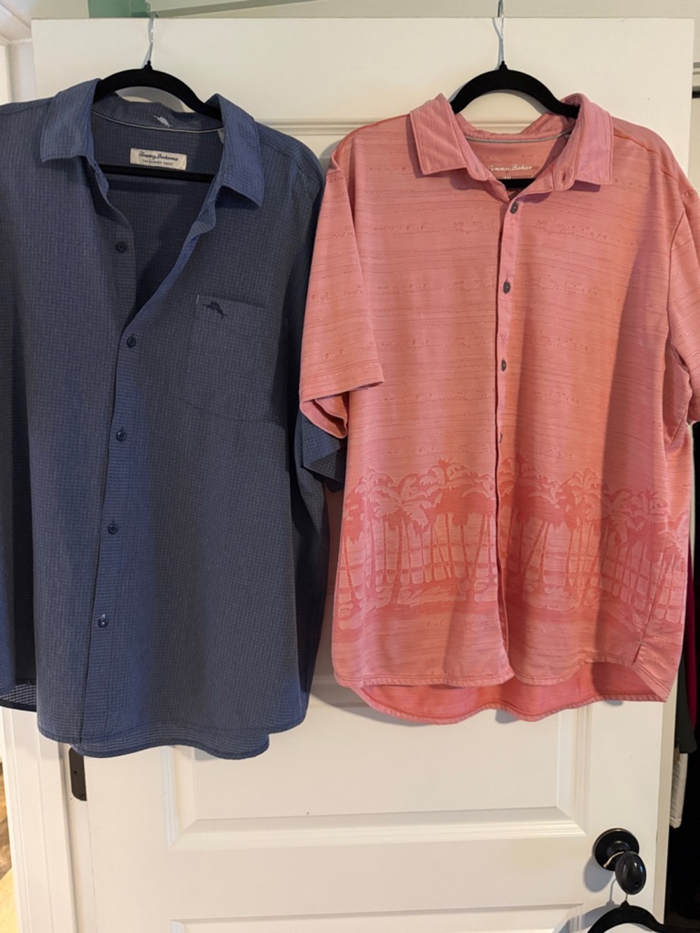 Tommy Bahama Pink Palm-Print Short Sleeve Camp Shirt
